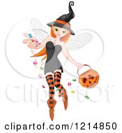 Poster, Art Print Of Pretty Halloween Witch Fairy Sprinkling Candy