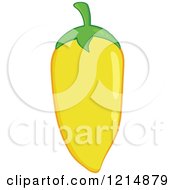 Cartoon Of A Yellow Chili Pepper Royalty Free Vector Clipart by Hit Toon