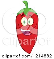 Cartoon Of A Red Hot Chili Pepper Character Smiling Royalty Free Vector Clipart by Hit Toon