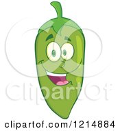 Poster, Art Print Of Happy Green Chili Pepper Character