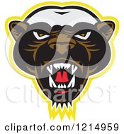 Angry Honey Badger Mascot Face
