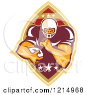 Poster, Art Print Of Running Back American Football Player Over A Ball