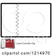 Poster, Art Print Of Coloring Page And Sample For A Quatar Flag