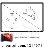 Clipart Of A Coloring Page And Sample For A Papua New Guinea Flag Royalty Free Vector Illustration