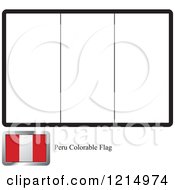 Clipart Of A Coloring Page And Sample For A Peru Flag Royalty Free Vector Illustration
