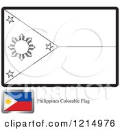 Clipart Of A Coloring Page And Sample For A Philippines Flag Royalty Free Vector Illustration