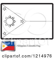 Poster, Art Print Of Coloring Page And Sample For A Philippines Flag