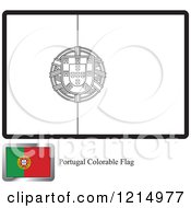 Poster, Art Print Of Coloring Page And Sample For A Portugal Flag