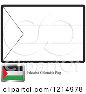 Poster, Art Print Of Coloring Page And Sample For A Palestine Flag