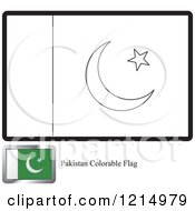 Coloring Page And Sample For A Pakistan Flag