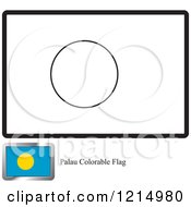 Clipart Of A Coloring Page And Sample For A Palau Flag Royalty Free Vector Illustration