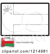 Clipart Of A Coloring Page And Sample For An Oman Flag Royalty Free Vector Illustration