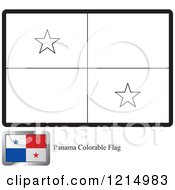 Clipart Of A Coloring Page And Sample For A Panama Flag Royalty Free Vector Illustration