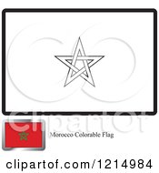 Poster, Art Print Of Coloring Page And Sample For A Morocco Flag