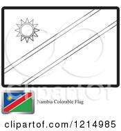 Clipart Of A Coloring Page And Sample For A Namibia Flag Royalty Free Vector Illustration