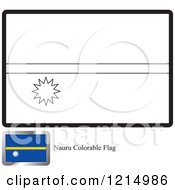 Clipart Of A Coloring Page And Sample For A Nauru Flag Royalty Free Vector Illustration