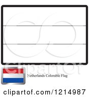 Clipart Of A Coloring Page And Sample For A Netherlands Flag Royalty Free Vector Illustration