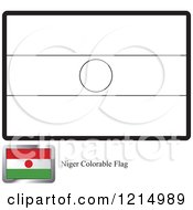 Clipart Of A Coloring Page And Sample For A Niger Flag Royalty Free Vector Illustration