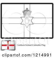Clipart Of A Coloring Page And Sample For A Northern Ireland Flag Royalty Free Vector Illustration