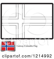 Poster, Art Print Of Coloring Page And Sample For A Norway Flag