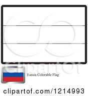 Clipart Of A Coloring Page And Sample For A Russia Flag Royalty Free Vector Illustration