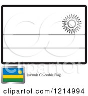 Clipart Of A Coloring Page And Sample For A Rwanda Flag Royalty Free Vector Illustration