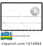 Poster, Art Print Of Coloring Page And Sample For A Rwanda Flag