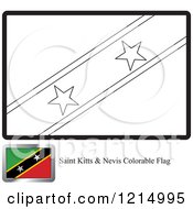 Clipart Of A Coloring Page And Sample For A Saint Kitts And Nevis Flag Royalty Free Vector Illustration