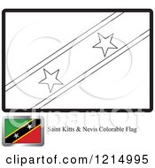 Poster, Art Print Of Coloring Page And Sample For A Saint Kitts And Nevis Flag