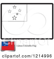 Poster, Art Print Of Coloring Page And Sample For A Samoa Flag