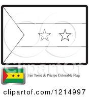 Clipart Of A Coloring Page And Sample For A Sao Tome And Principe Flag Royalty Free Vector Illustration