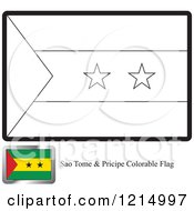 Poster, Art Print Of Coloring Page And Sample For A Sao Tome And Principe Flag