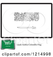 Clipart Of A Coloring Page And Sample For A Saudi Arabia Flag Royalty Free Vector Illustration