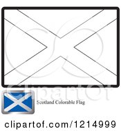 Poster, Art Print Of Coloring Page And Sample For A Scotland Flag