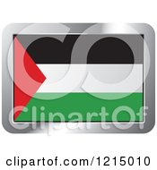 Poster, Art Print Of Palestine Flag And Silver Frame Icon