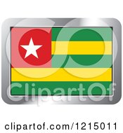 Clipart Of A Togo Flag And Silver Frame Icon Royalty Free Vector Illustration