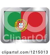 Portugal Flag And Silver Frame Icon