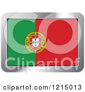 Poster, Art Print Of Portugal Flag And Silver Frame Icon