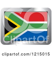 Clipart Of A South Africa Flag And Silver Frame Icon Royalty Free Vector Illustration