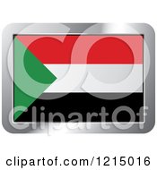 Clipart Of A Sudan Flag And Silver Frame Icon Royalty Free Vector Illustration
