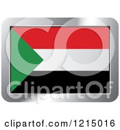 Poster, Art Print Of Sudan Flag And Silver Frame Icon