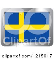 Clipart Of A Sweden Flag And Silver Frame Icon Royalty Free Vector Illustration