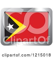 Poster, Art Print Of Timor Flag And Silver Frame Icon