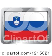 Clipart Of A Slovenia Flag And Silver Frame Icon Royalty Free Vector Illustration