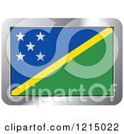 Clipart Of A Solomon Island Flag And Silver Frame Icon Royalty Free Vector Illustration