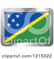 Poster, Art Print Of Solomon Island Flag And Silver Frame Icon