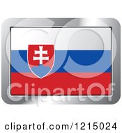 Poster, Art Print Of Slovakia Flag And Silver Frame Icon