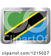 Poster, Art Print Of Tanzania Flag And Silver Frame Icon