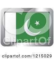 Poster, Art Print Of Pakistan Flag And Silver Frame Icon