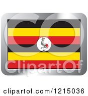 Poster, Art Print Of Uganda Flag And Silver Frame Icon